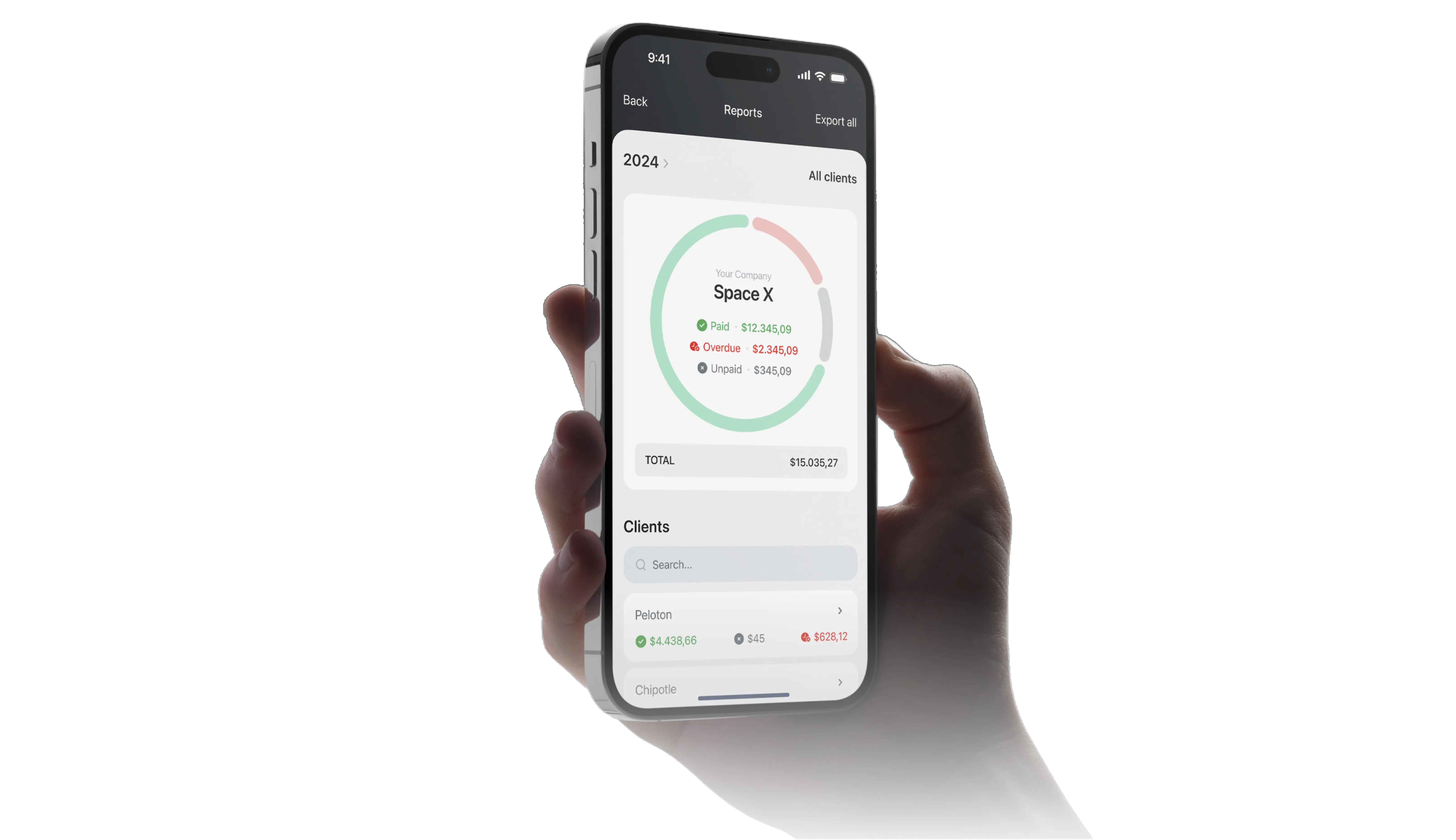 Smart Invoices App on Phone